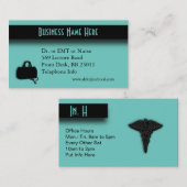 ティール（緑がかった色）ブルーメディカル 名刺 (正面/裏面)