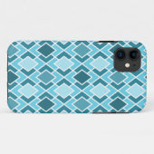 ティール(緑がかった色)ブルーモダンダイヤモンド幾何学模様 Case-Mate iPhoneケース (裏面(横))