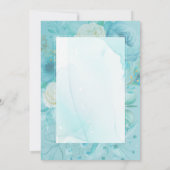 ティール（緑がかった色）ブルーモダンブライダルシャワープリントまたはデジタルイン 招待状 (裏面)