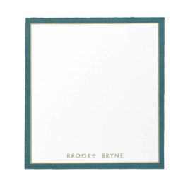 ティール（緑がかった色）ブルーモダンプロフェッショナルミニマル ノートパッド