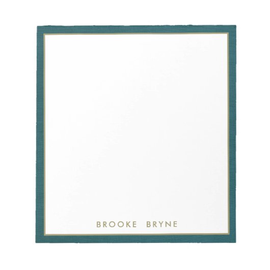 ティール(緑がかった色)ブルーモダンプロフェッショナルミニマル ノートパッド (正面)