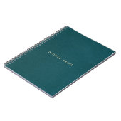 ティール(緑がかった色)ブルーモダンプロフェッショナルミニマル ノートブック (左側)