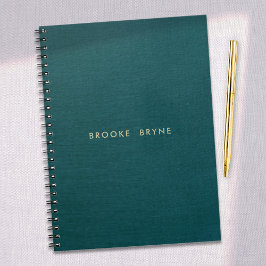 ティール（緑がかった色）ブルーモダンプロフェッショナルミニマル ノートブック