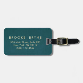 ティール（緑がかった色）ブルーモダンプロフェッショナルミニマル ラゲッジタグ