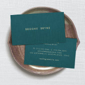 ティール(緑がかった色)ブルーモダンプロフェッショナルミニマル 名刺