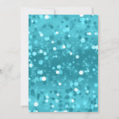 ティール(緑がかった色)ブルーユニコーンバースデーパーティ招待状 招待状 (裏面)