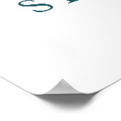 ティール(緑がかった色)ブルーラストテラコッタブライダルシャワーへようこそ ポスター (角)