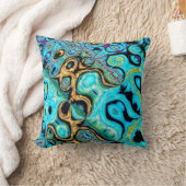 ティール（緑がかった色）ブルーリプル抽象芸術装飾用クッション クッション (ブランケット)