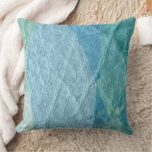 ティール(緑がかった色)ブルーレザー クッション (ブランケット)