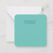 ティール(緑がかった色)ブルーレースダイヤモンド輝くルックエレガント ノートカード (裏面)