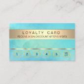 ティール（緑がかった色）ブルーロイヤリティカードサロン化粧アーティスト ロイヤリティカード (正面)