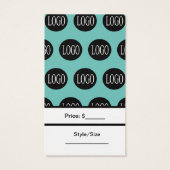 ティール（緑がかった色）ブルーロゴ価格ラベル (裏面)