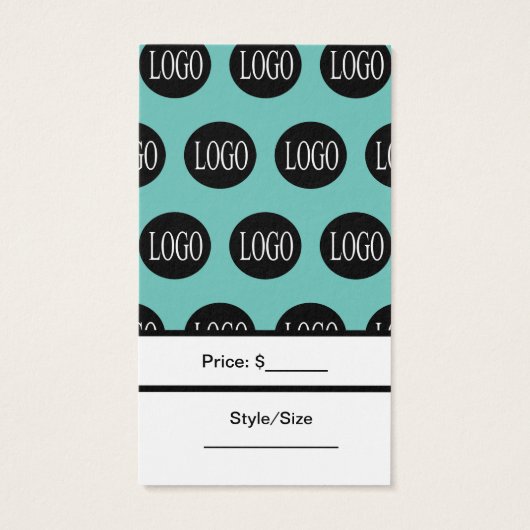 ティール(緑がかった色)ブルーロゴ価格ラベル (裏面)