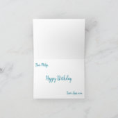 ティール（緑がかった色）ブルーロードバイクサイクリスト誕生日カード カード (内部)