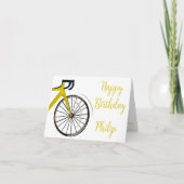 ティール（緑がかった色）ブルーロードバイクサイクリスト誕生日カード カード (正面)