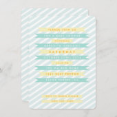 ティール(緑がかった色)ブルーヴィンテージバナーベビーシャワー招待状 招待状 (正面/裏面)