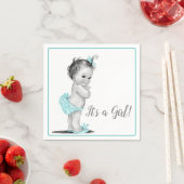 ティール（緑がかった色）ブルーヴィンテージベビーガールベビーシャワーナプキンズ スタンダードカクテルナプキン (インサイチュ)