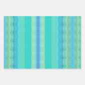 ティール（緑がかった色）ブルー化粧水パターン（の模様が）ある色 ラッピングペーパーシート (正面2)