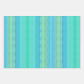 ティール（緑がかった色）ブルー化粧水パターン（の模様が）ある色 ラッピングペーパーシート (正面)
