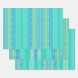 ティール（緑がかった色）ブルー化粧水パターン（の模様が）ある色 ラッピングペーパーシート