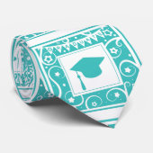 ティール（緑がかった色）ブルー大学院モルタルボードハット ネクタイ (ロール)