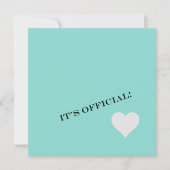 ティール（緑がかった色）ブルー婚約ディナーティアラパーティー 招待状 (正面)