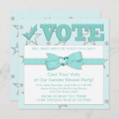 ティール(緑がかった色)ブルー性別の表示パーティの招待状 招待状 (正面/裏面)