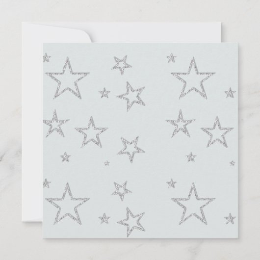 ティール（緑がかった色）ブルー性別の表示パーティー 招待状 (裏面)