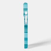 ティール(緑がかった色)ブルー抽象芸術水彩ラインパターン Case-Mate iPhoneケース (裏面 / 左)