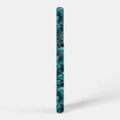 ティール（緑がかった色）ブルー抽象芸術 SAMSUNG GALAXYケース (右側面)