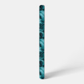 ティール（緑がかった色）ブルー抽象芸術 SAMSUNG GALAXYケース (左側面)