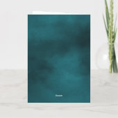 ティール（緑がかった色）ブルー水彩結晶写真卒業 サンキューカード (裏面)