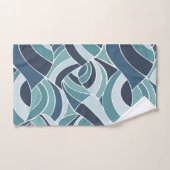 ティール(緑がかった色)&ブルー海ウェーブハンドタオル ハンドタオル (ハンドタオル)