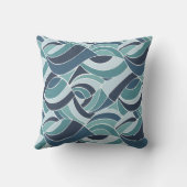 ティール(緑がかった色)&ブルー海ウェーブ装飾用クッション クッション (裏面)