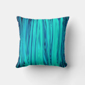 ティール(緑がかった色)ブルー海波光沢抽象芸術かわいいカラフル クッション (裏面)