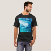 ティール(緑がかった色)ブルー海波 Tシャツ (正面フル)