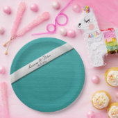 ティール（緑がかった色）ブルー結婚ズベルパーソナライズされたズ ペーパープレート (パーティー)