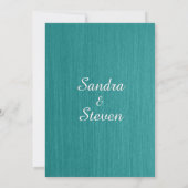 ティール（緑がかった色）ブルー結婚式招待状5" x 7" 招待状 (裏面)