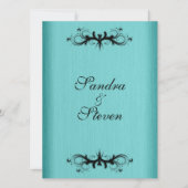 ティール(緑がかった色)ブルー結婚式招待状 招待状 (正面)