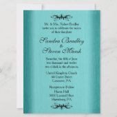 ティール（緑がかった色）ブルー結婚式招待状 招待状 (裏面)