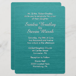 ティール（緑がかった色）ブルー結婚式招待状 招待状