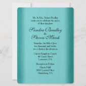ティール（緑がかった色）ブルー結婚式招待状 招待状 (裏面)