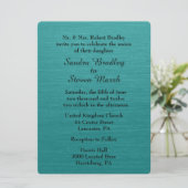 ティール（緑がかった色）ブルー結婚式招待状 招待状 (スタンド正面)