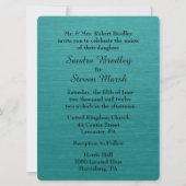 ティール（緑がかった色）ブルー結婚式招待状 招待状 (正面)