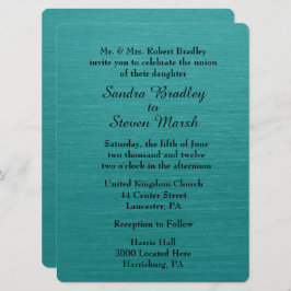 ティール（緑がかった色）ブルー結婚式招待状 招待状