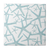 ティール（緑がかった色）ブルー航海のビーチパターン タイル (正面)