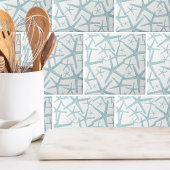 ティール（緑がかった色）ブルー航海のビーチパターン タイル