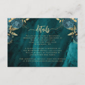 ティール(緑がかった色)ブルー金ゴールドアゲート結婚トフローラ詳細 エンクロージャーカード (正面)
