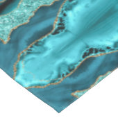ティール（緑がかった色）ブルー金ゴールドグリッターアクアターコイズテーブルクロス テーブルクロス (アングル)