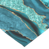 ティール(緑がかった色)ブルー金ゴールドグリッターターコイズテーブルランナー ショートテーブルランナー (コーナー)